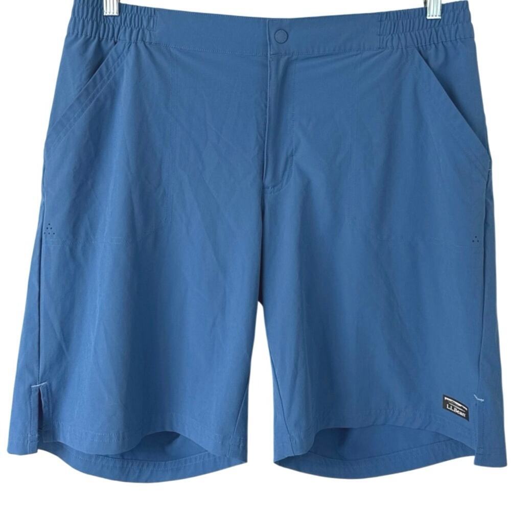 L.L. Bean Women’s Stretch UPF Shorts Size 16 Reg in Blue 9” Inseam 509381 *EUC